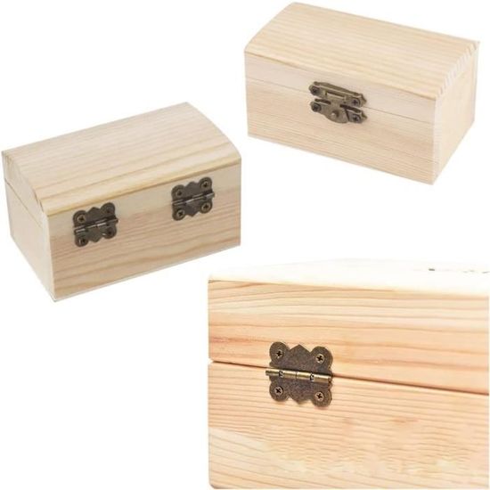 Coffre Au Trésor Petite Boîte en Bois avec Serrure et Clés Rétro en Bois  Tirelire Boîte de Rangement en Bois Boîte à Trésor A54 - Cdiscount Maison