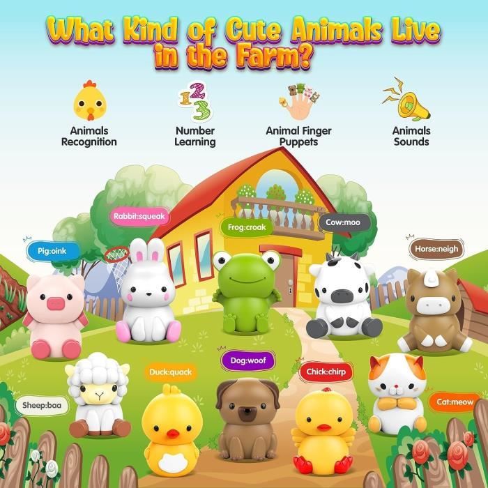 Animaux de la ferme Jouets pour bébés animaux 20 pièces - Petites