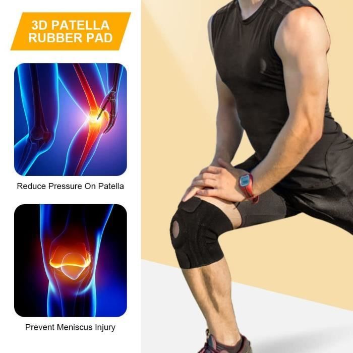 Genouillères Sport EVERFLY 5mm - Protection CrossFit Musculation Homme Femme (Taille M, Noir)