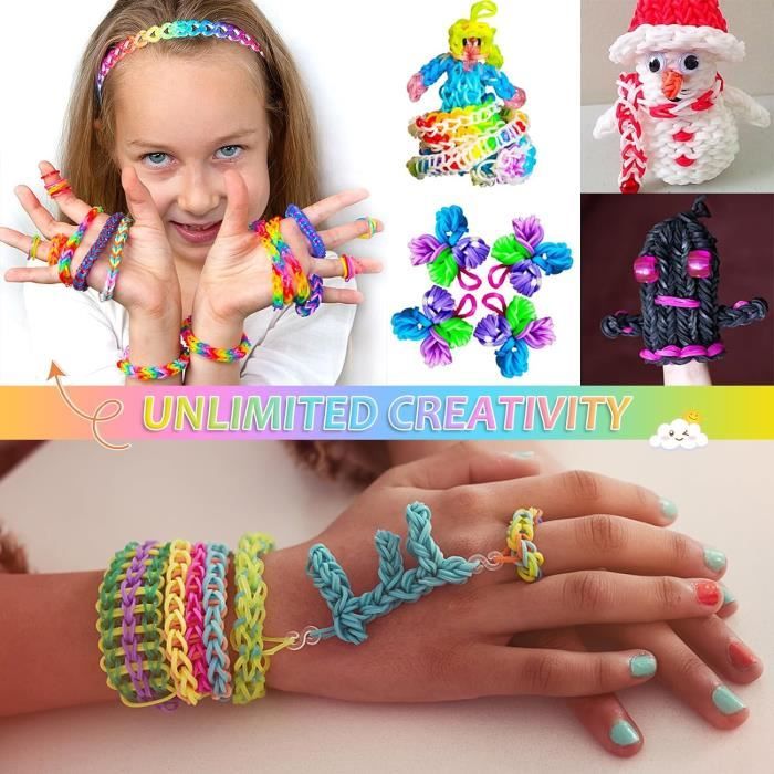 Kit De Perles élastiques Vatzon - Plus De 3100 élastiques, 30 Couleurs, Métier à Tisser Et Accessoires Pour Bracelets DIY