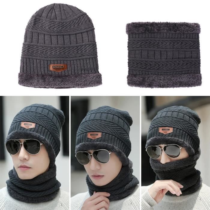 Chapeau Homme 3 En 1 Foulard 235CM Bonnet Coupe-Vent Avec