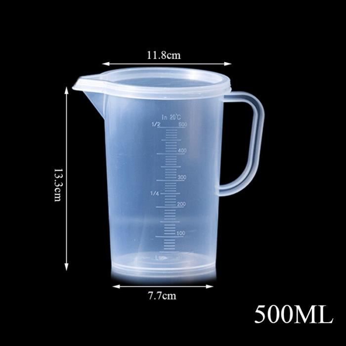 VERRE DOSEUR,Clair-1000ml--Tasse à mesurer en plastique transparent avec  couvercle, outils de cuisine de 250ml-500ml-1000ml, tasse à - Cdiscount  Maison