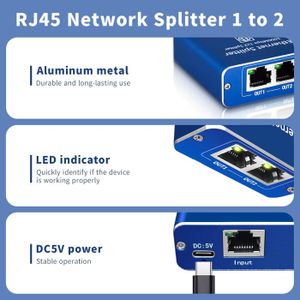 Switch Réseau RJ45 2 Ports Gigabit - LiNKFOR, 1000Mbps | Splitter Ethernet Pour Routeur, PC, TV