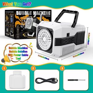Machine à Bulles Rechargeable 10 Trous – 500 Ml – 2 Vitesses – Avec Trépied – Rose – Intérieur/extérieur