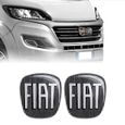 Autocollant Fiat 3D Remplacement Logo Noir pour Ducato, Avant + Arrière-0