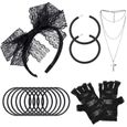 Costume de Fête des Années 80 Pour femme-Accessoires de Madonna-Bandeau en Dentelle Boucles d'Oreilles Filet Collier Bracelet-0