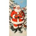 Poster Affiche Gros Pere Noel Faon Arbre De Noel Vintage Retro Santa Claus 31cm x 63cm-0