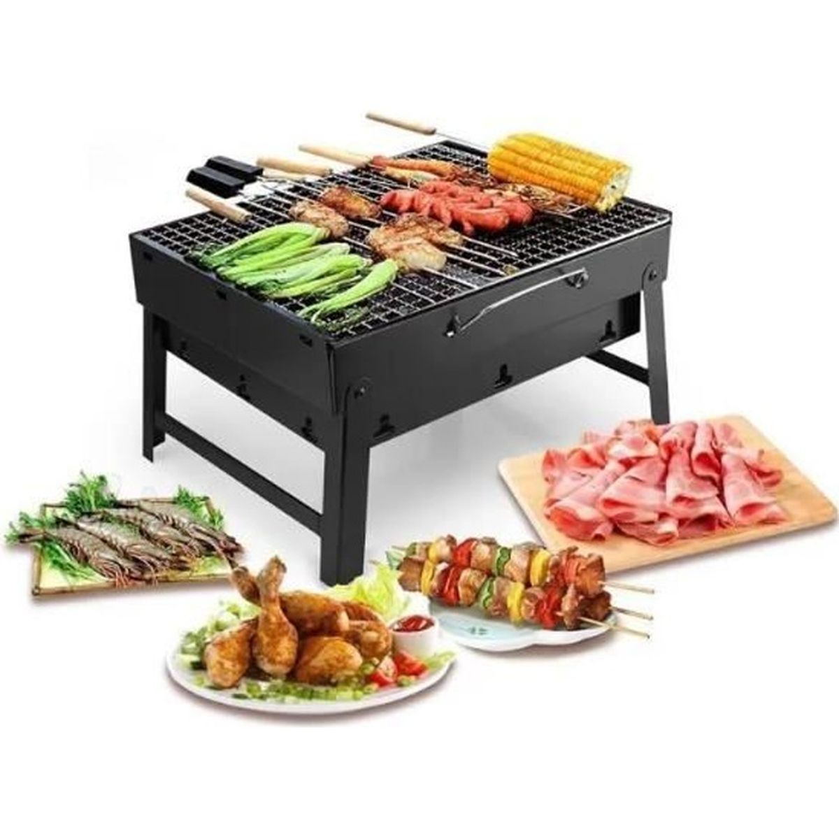 Charbon de bois grill BBQ Barbecue Jardin Barbecue Barbecue charbon Grill Acier Inoxydable cpz8119sb