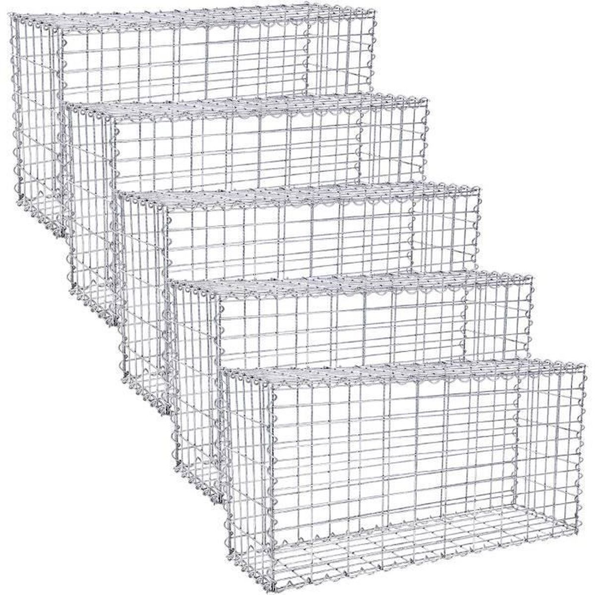 Quantité De Pierre Pour Gabion 5 X Gabions Pierre 100 X 50 X 30 Cm Base Pour Mur Metallique Deco