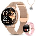 AIMIUVEI 2025 Nouveau Montre Connectée Femme, Appel Bluetooth 5.3, 2 Bracelets, Fonction Féminine/Sommeil/SpO2/120+ Sport/IP68/OR