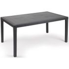 Table à manger outdoor Prince effet rotin - PROGARDEN - 150x90x72cm - Noir - Design