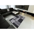 Tapis salon MODERNE GEOMETRIQUE noir et gris DEBONSOL - 120x170cm