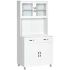 HOMCOM - armoire de cuisine - Panneaux de partiucules classe E1 - 80x48x170cm - Blanc