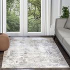 SURYA Tapis de Salon à Poils Courts Doux Abstrait Moderne DONNA 120x170cm Blanc/Gris