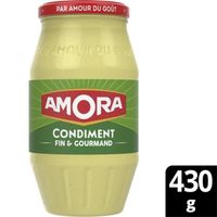 AMORA - Moutarde Condiment Bocal 430G - Lot De 4