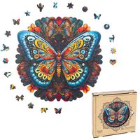 Puzzle en bois pour Toute la Famille - Série Peace and Harmony - Elusive - Papillon - 32x32cm – 205 Éléments - Milliwood