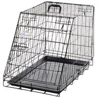 PawHut Cage de transport pour chien taille L dim. 77L x 47l x 55H cm métal noir