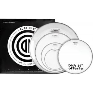 PIED - STAND Code drumheads FPDNACLRR - Pack DNA Transparente Rock 10