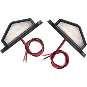Lot De 4 Feux Arrière LED 24V Pour Plaque Et Marqueur - Camion, Remorque, Bus - 80x70x50 Mm - ABS étanche