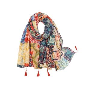 Foulard / Écharpe Femme Verte Et Blanche à Rayures - Pompons Et Breloque Trèfle - NEUF