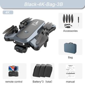 DRONE Sac noir 4K 3B-Nouveau Drone sans balais LU10  HD 