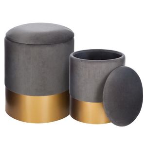 Lot De 2 Pouffe Coffre Achat Vente Pas Cher