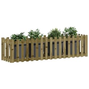 JARDINIÈRE - BAC A FLEUR Atyhao Lit surélevé de jardin design de clôture bois de pin imprégné A832511 84530