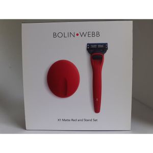 KIT RASAGE Bolin Webb - X1 Matte Red Razor and Stand - Coffret Rasoir et Support - Rouge Mat