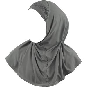 ECHARPE - FOULARD Hijab Al Amira Pour Filles Avec Bordure À Paillettes, Écharpe Prête À Enfiler, Idéale Pour Toute Occasion À L'École Ou À La [n14176]