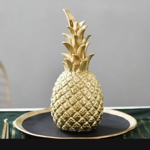 Statue ananas doré en résine 65 cm 