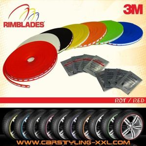 ENJOLIVEUR Rimblades - Premium protection des jantes et styling pour jantes alliage, jusqu'à 22'' - Couleur: rouge - Dimension: 9 mm x 1,87 ...