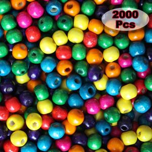 Blanc Perle en bois ronde Ø 8 mm lot de 50 perles