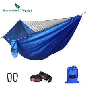 OUTILLAGE DE CAMPING Outillage de camping,Hamac de Camping en plein air ultraléger, Voyage sans limite, avec moustiquaire, capacité de - BLUE[E83676]