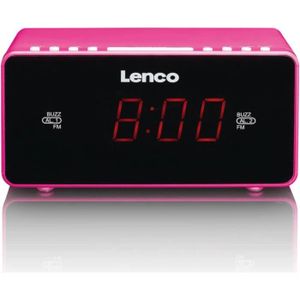 Radio réveil Radio-réveil Lenco CR-510 pink Horloge FM LED 2,29