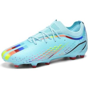 Crampons Chaussures De Football-OOTDAY Garçon Faible Top Spike Antidérapant Entrainement Sport Adolescents-Bleu
