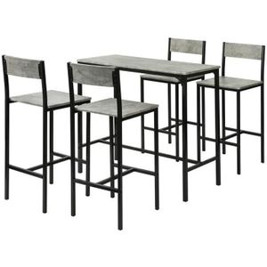 TABLE À MANGER COMPLÈTE SoBuy OGT14-HG Set de Table Haute + 4 Chaises de B