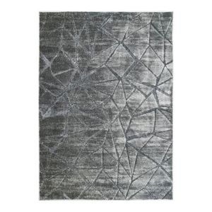 TAPIS DE COULOIR SOFTY TRIANGLES - Tapis avec relief motif triangles 140 x 200 cm Gris