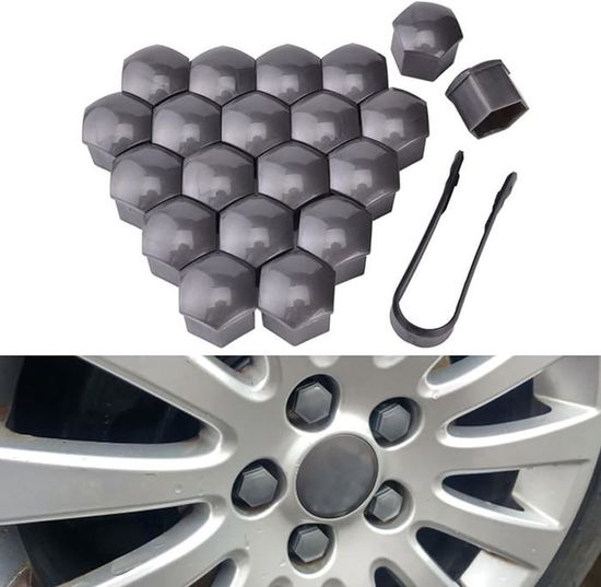 20 Capuchons Écrou Roue Voiture Pour Ford Kuga 2008-2012 - Bleu 19mm Avec Outil De Retrait