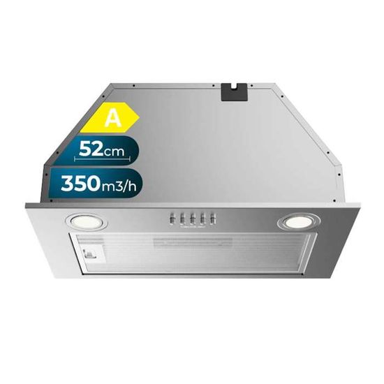 Hotte Aspirante Cecotec Bolero Flux IM 756500 - Acier Inox 75 Cm - Aspiration 650 M³/h - 3 Niveaux - Filtre à Charbon