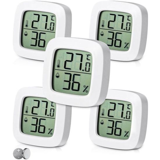 8x Mini Thermomètre Hygromètre LCD Intérieur - Moniteur Température Et Humidité Avec Indicateur Confort