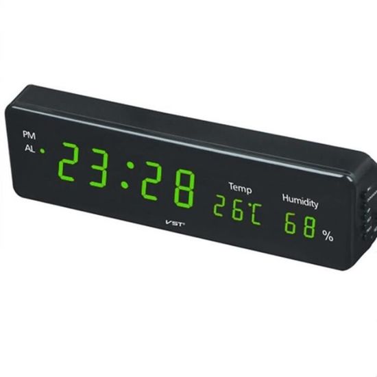 Horloge Numérique Avec Température Et Humidité: Radio D'alarme À LED Horloge Numérique Avec Température Et Humidité: Radio D'alarme À LED