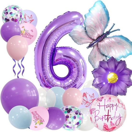 Décoration D'Anniversaire Pour Fille 6 Ans, Ballon 6E Anniversaire Rose - 11