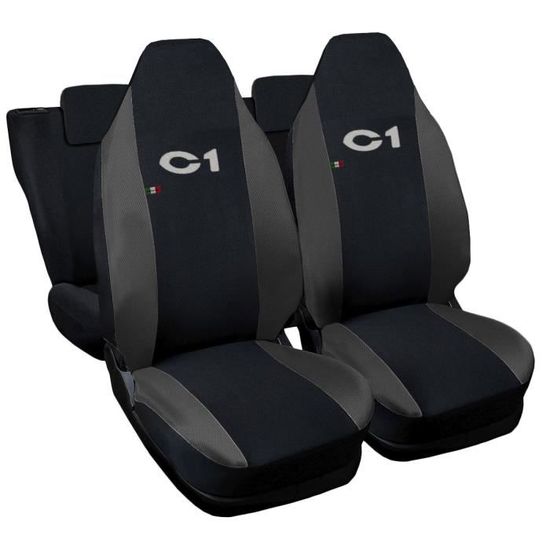 Lupex Shop Housses de siège auto compatibles pour C1 Noir Gris Foncè