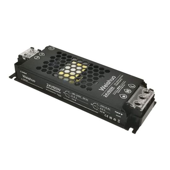 Transformateur LED 24V 60W Ultra-mince - Alimentation AC 220V Vers DC 24V/2.5A - Pour Rubans LED Et Spots - 4