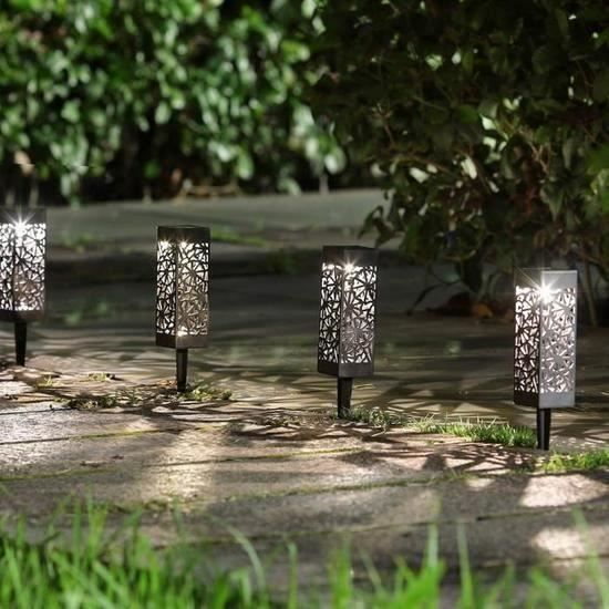 éclairage Solaire Extérieur Lampes Solaires Jardin 4 Pièces - IP65 Étanche - 1000mAh Auto On/Off - Éclairage Extérieur Pelouse Allée éclairage Solaire 1000mAh Autonome