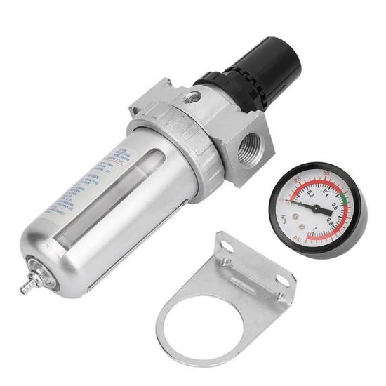 Régulateur Filtre à Air Comprimé - Dépoussiéreur Et Piège à Eau 1/2" - Pression Réglable 0-150 PSI