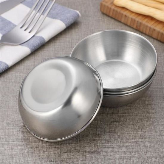 Mini Bol à Sauce En Inox - 9 Cm De Diamètre - Idéal Pour Sushis, épices, Apéritifs