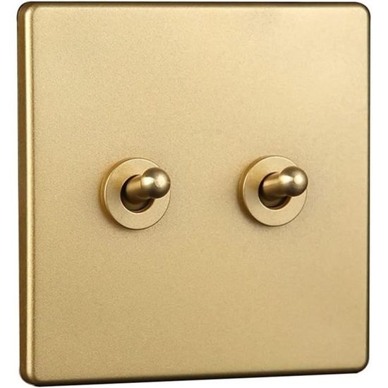 Interrupteur Rond coloris blanc Porcelaine et laiton - Doré, interrupteur laiton
