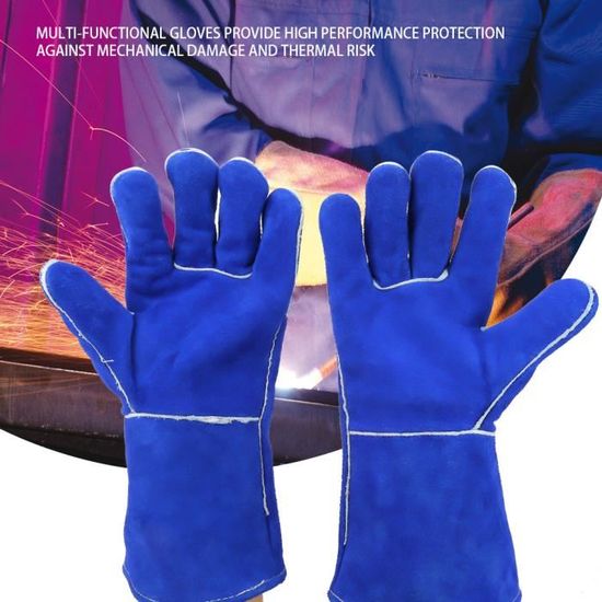 Gants De Soudage Résistants à La Chaleur Reboot 16" - Cuir Vachette Pour Barbecue, Bois, Forge