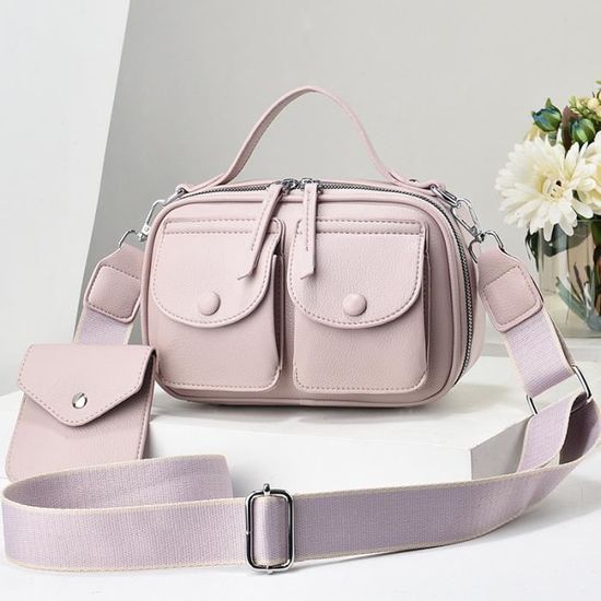 Sac à Main Cabas Femme Grande Capacité - En PU, Bandoulière Ajustable, Plusieurs Poches - Idéal Travail/voyage